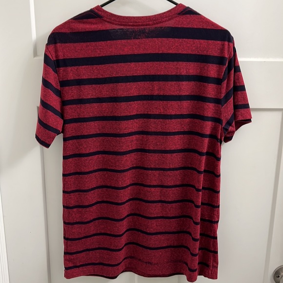 On The Byas T-Shirt with Red and Blue Stripes. - Picture 2 of 4